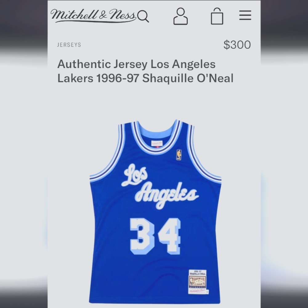 Authentic Hardwood Classics Shaquille O'Neal #34 1996-97 Los Angeles Jersey